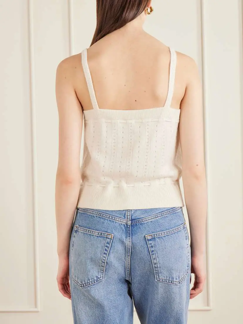 Frame Charm Knotted Knit Cashmere Tank | Thumbnail 4 Frame Charm Knotted Knit Cashmere Tank | Thumbnail 4