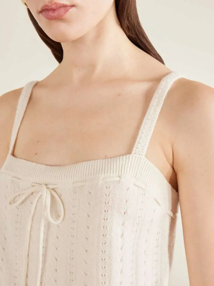 Frame Charm Knotted Knit Cashmere Tank | Thumbnail 5 Frame Charm Knotted Knit Cashmere Tank | Thumbnail 5