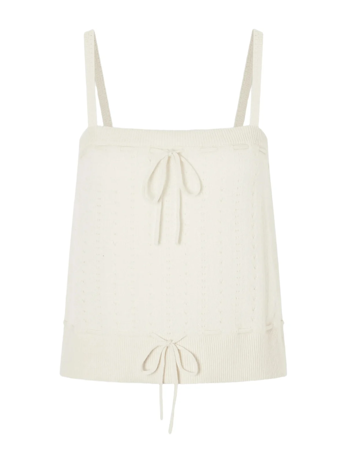 Charm Knotted Knit Cashmere Tank