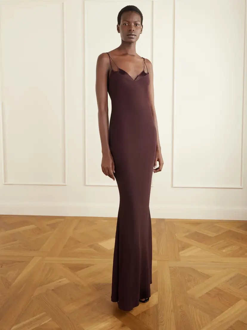 Tom Ford Maroon Enverse Satin Gown | Thumbnail 2