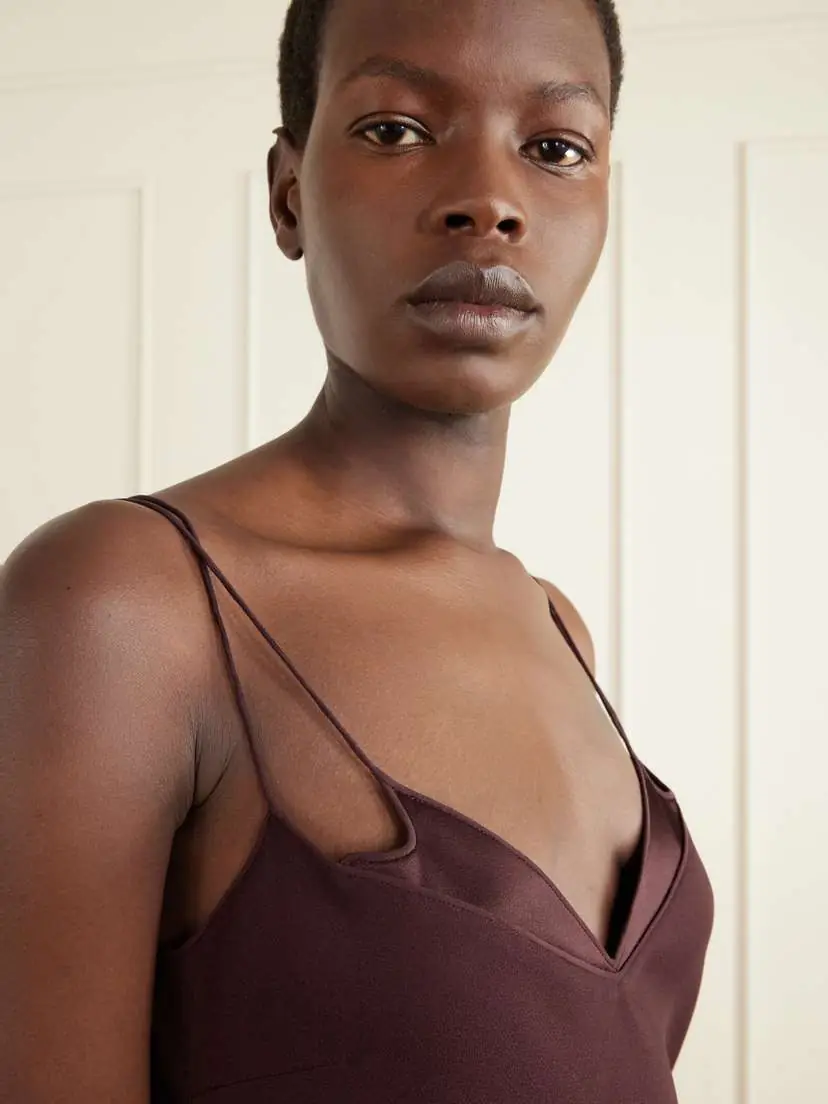 Tom Ford Maroon Enverse Satin Gown | Thumbnail 4