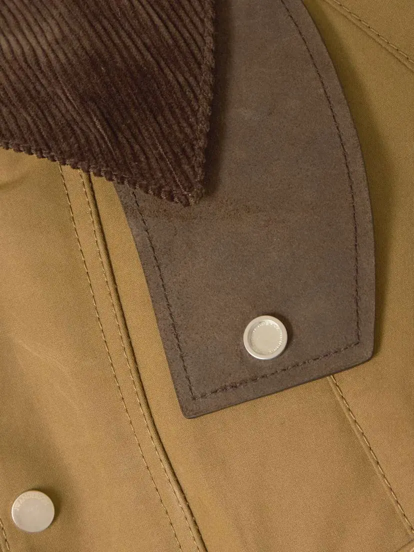 JW Anderson Cropped Corduroy-trimmed Waxed-cotton Jacket | Thumbnail 5