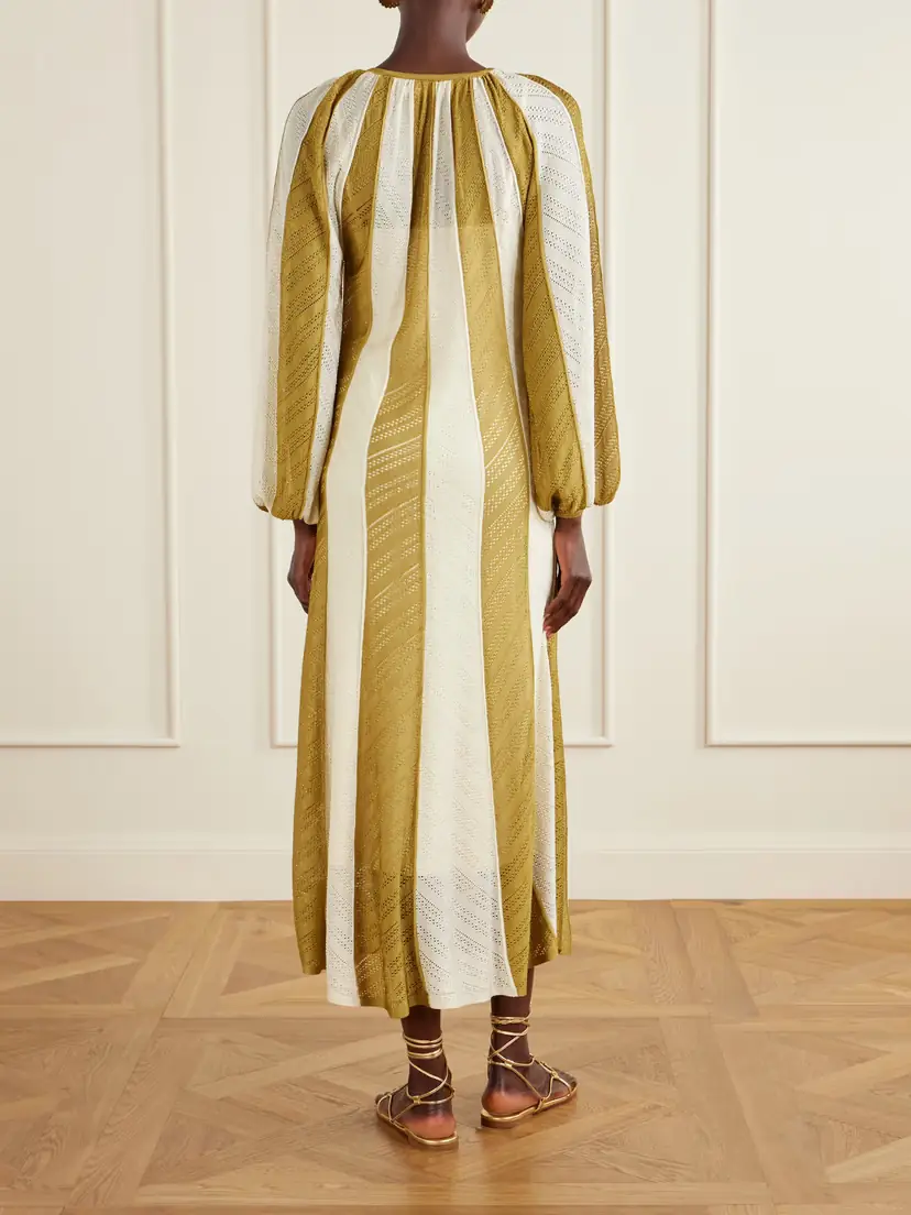 Zimmermann Mahon Splice Striped Mesh Midi Dress | Thumbnail 3 Zimmermann Mahon Splice Striped Mesh Midi Dress | Thumbnail 3