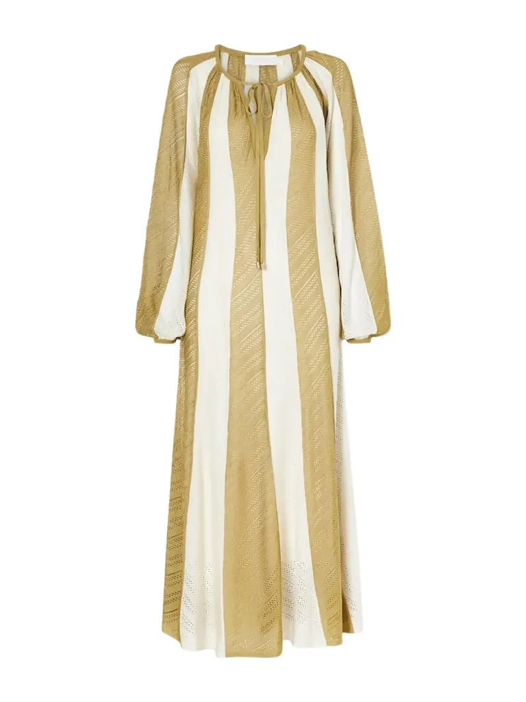 Mahon Splice Striped Mesh Midi Dress Mahon Splice Striped Mesh Midi Dress