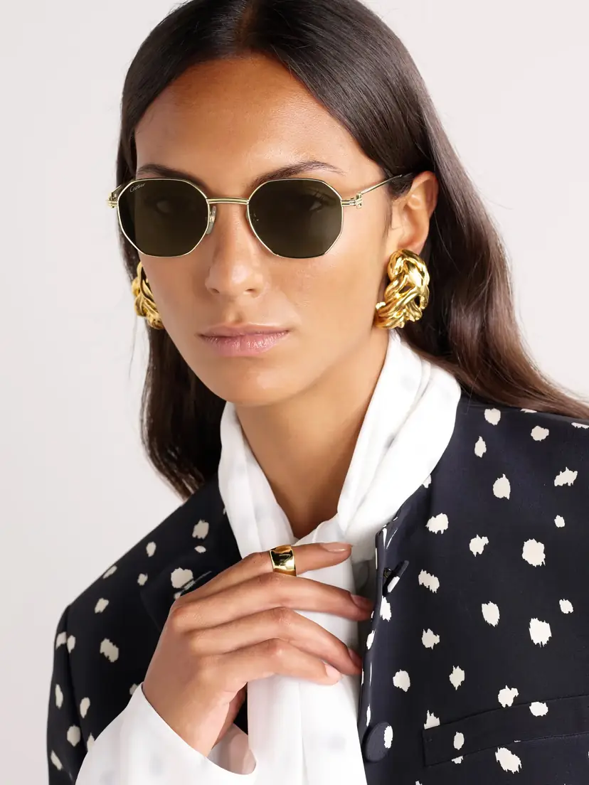 Cartier Eyewear Première De Cartier Hexagon-frame Gold-tone Sunglasses | Thumbnail 2