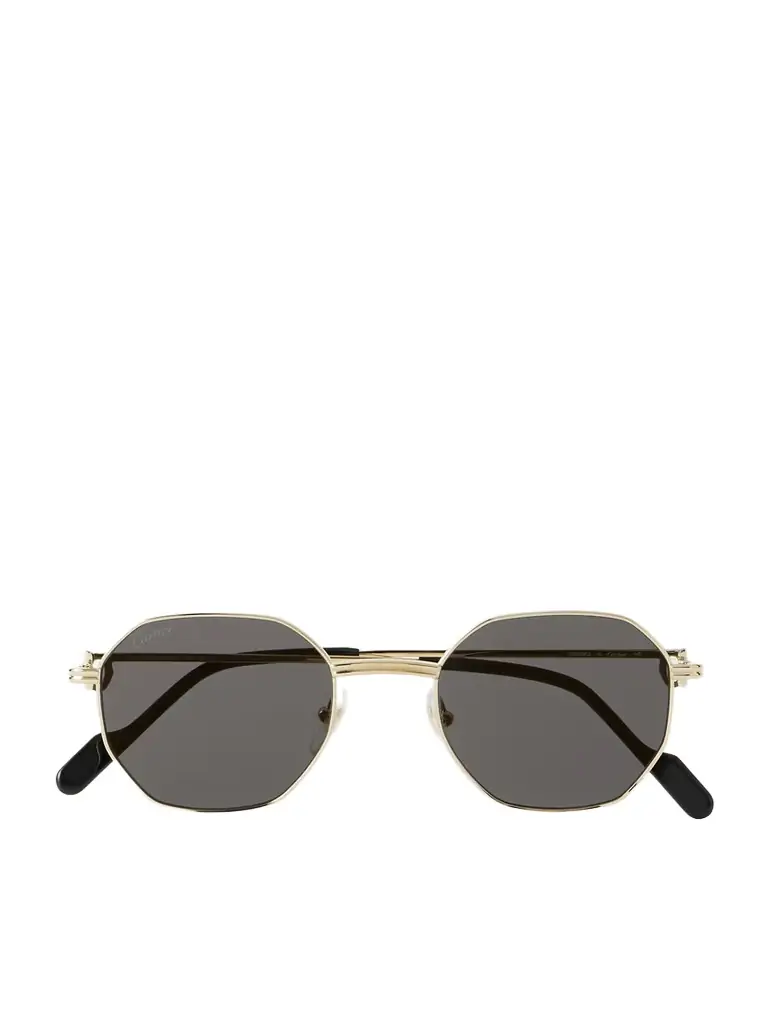 Première De Cartier Hexagon-frame Gold-tone Sunglasses Première De Cartier Hexagon-frame Gold-tone Sunglasses