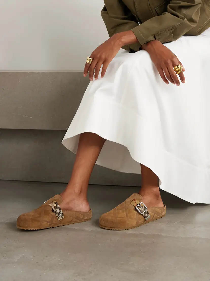 Burberry Urchin Check Suede Clog | Thumbnail 2