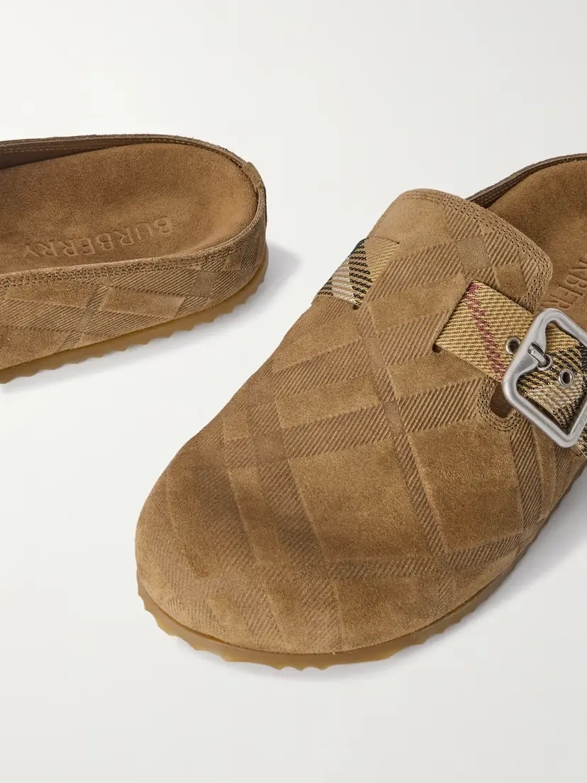 Burberry Urchin Check Suede Clog | Thumbnail 4