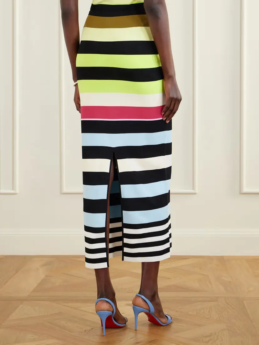 Christopher John Rogers Striped Double-knit Maxi Skirt | Thumbnail 4