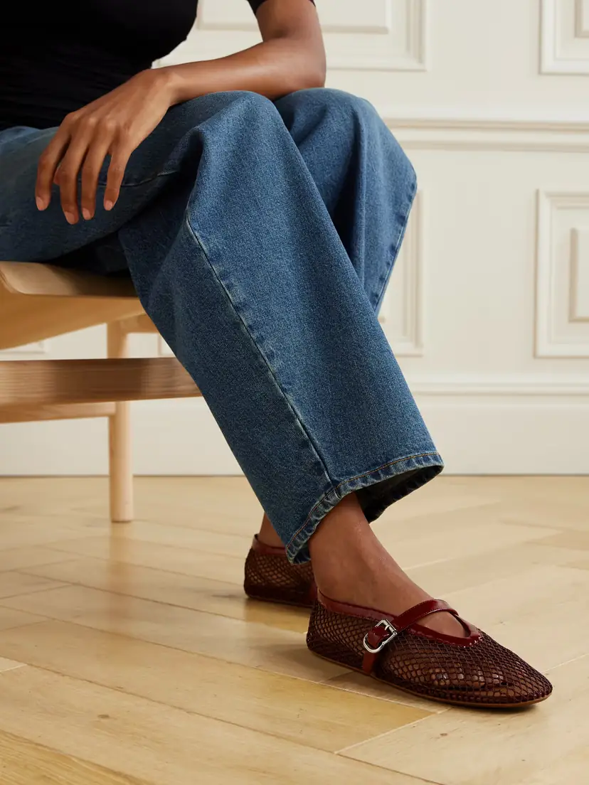 Alaïa Suede-trimmed Mesh Ballet Flats | Thumbnail 2