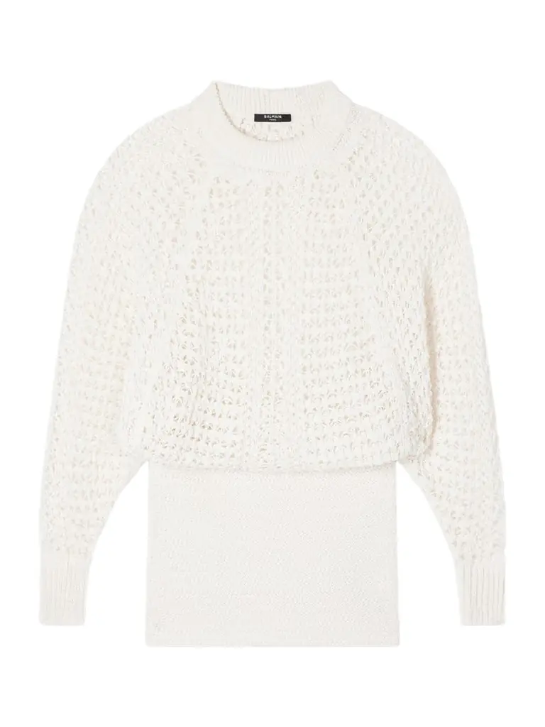 Balmain Crocheted Mini Dress | Image 1 Balmain Crocheted Mini Dress | Image 1
