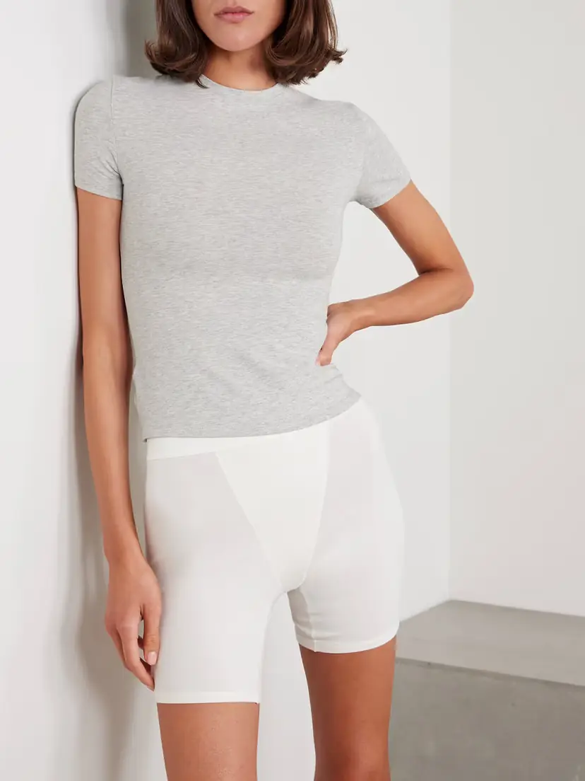 Skims Set Of Two Stretch-cotton Jersey T-shirts - Light Heather | Thumbnail 2 Skims Set Of Two Stretch-cotton Jersey T-shirts - Light Heather | Thumbnail 2