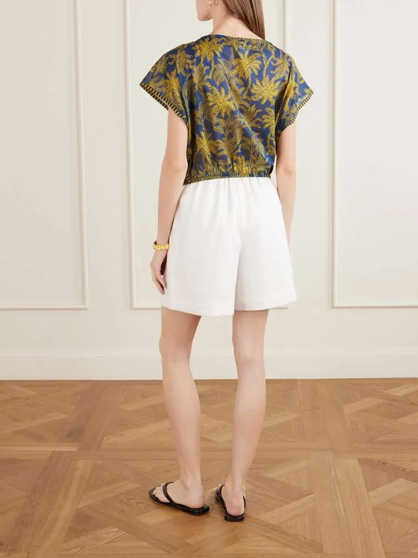 Eres Crocodile Embellished Printed Cotton-voile Blouse | Thumbnail 3