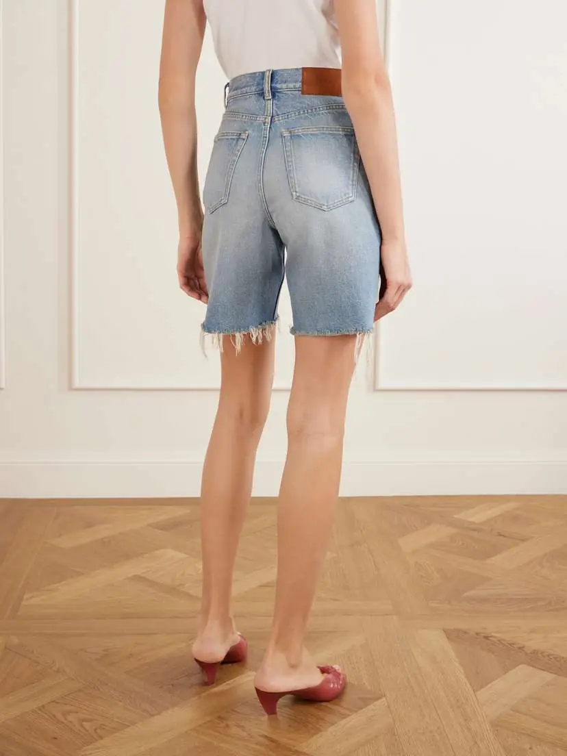 Chloé Frayed Denim Shorts | Thumbnail 4 Chloé Frayed Denim Shorts | Thumbnail 4