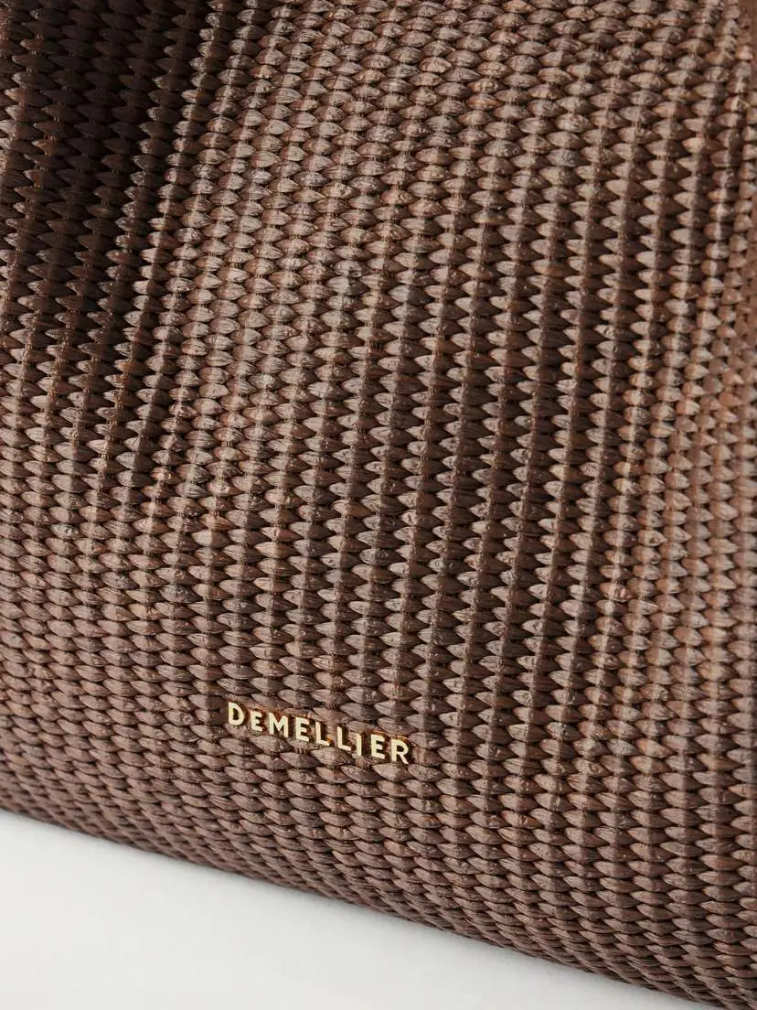 DeMellier The New York Large Leather-trimmed Raffia Tote | Thumbnail 5