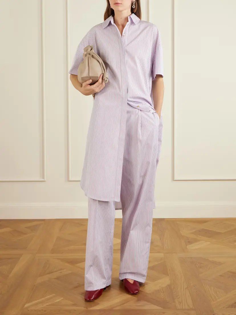 RÙADH Anu Embroidered Striped Organic Cotton-poplin Midi Shirt Dress | Thumbnail 2 RÙADH Anu Embroidered Striped Organic Cotton-poplin Midi Shirt Dress | Thumbnail 2