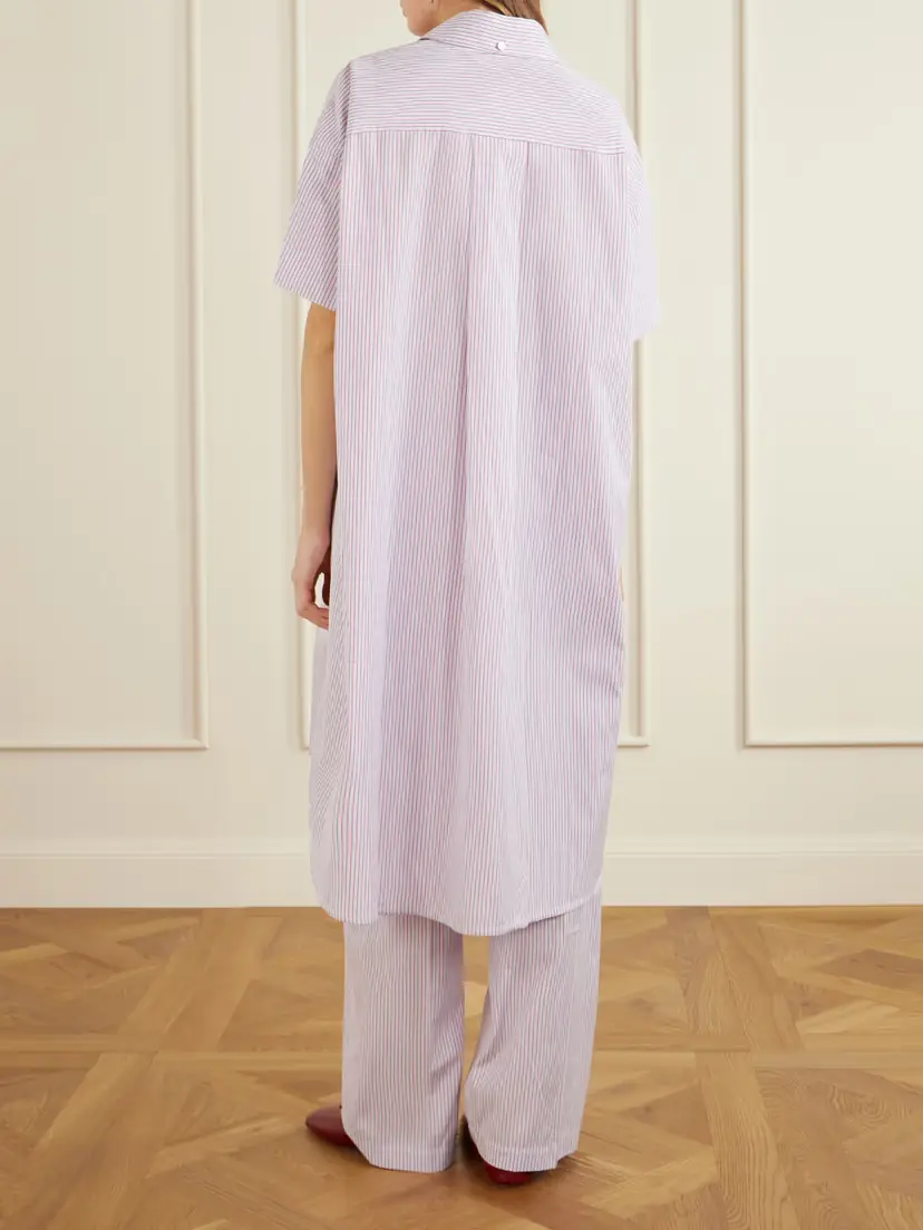 RÙADH Anu Embroidered Striped Organic Cotton-poplin Midi Shirt Dress | Thumbnail 4 RÙADH Anu Embroidered Striped Organic Cotton-poplin Midi Shirt Dress | Thumbnail 4