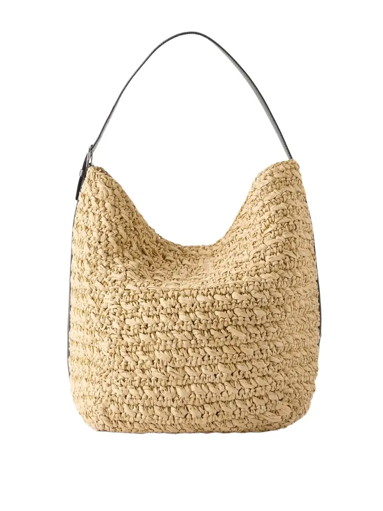 TOTEME Leather-trimmed Raffia Shoulder Bag | Image 1 TOTEME Leather-trimmed Raffia Shoulder Bag | Image 1
