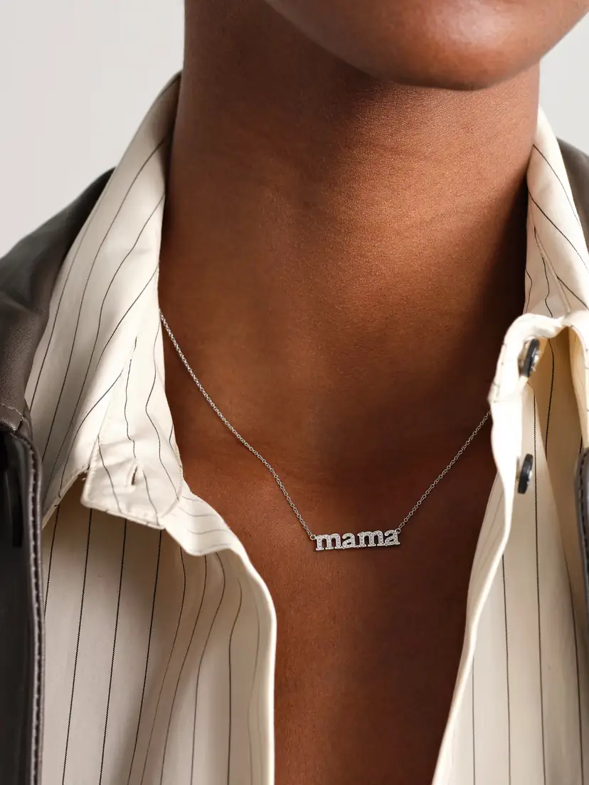 Jennifer Meyer Mama 18-karat White Gold Necklace | Thumbnail 2