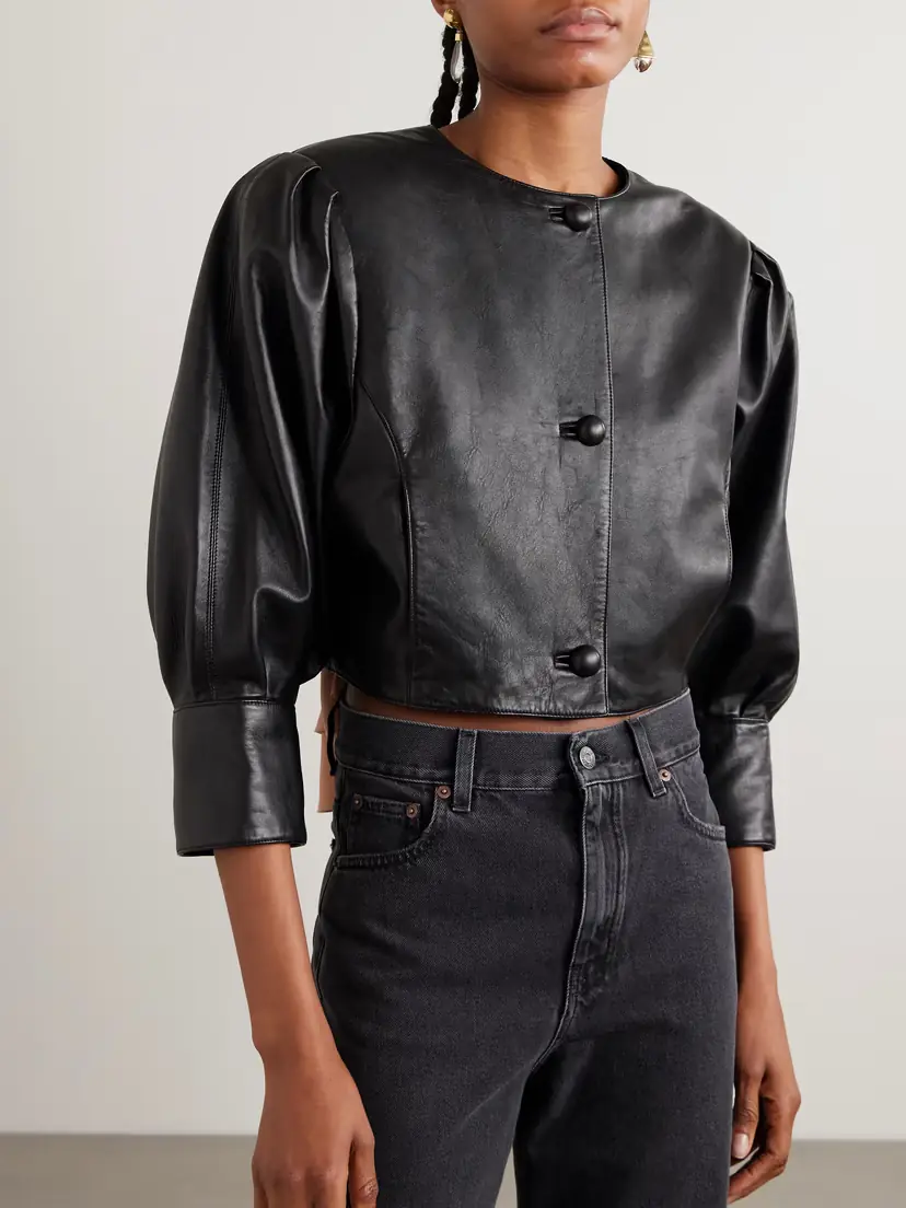 Chloé Cropped Leather Jacket | Thumbnail 3