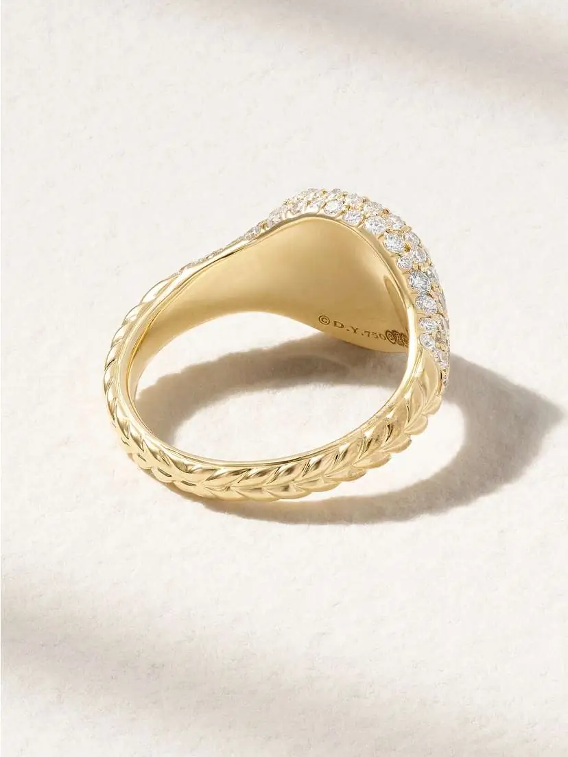 David Yurman Mini Chevron 18-karat Gold Diamond Pinky Ring | Thumbnail 3