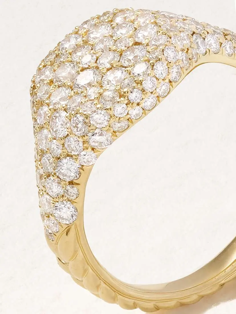 David Yurman Mini Chevron 18-karat Gold Diamond Pinky Ring | Thumbnail 4
