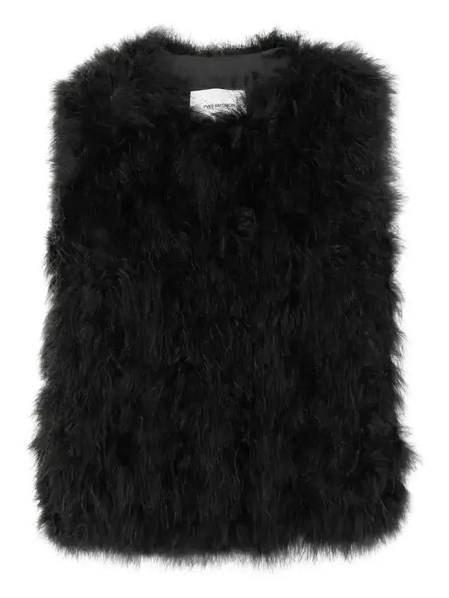 Feather-embellished Silk-satin Vest Feather-embellished Silk-satin Vest