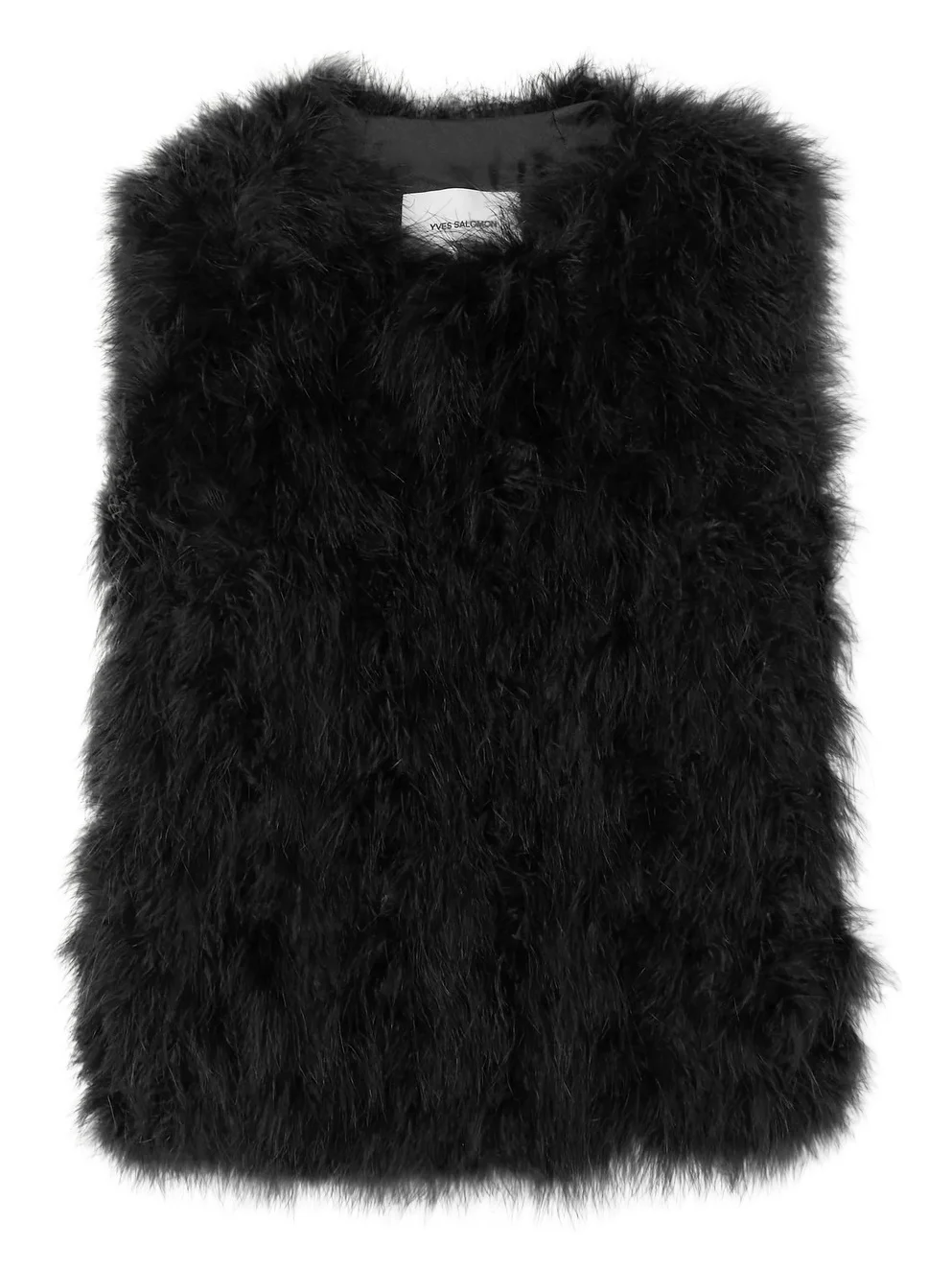 Yves Salomon Feather-embellished Silk-satin Vest