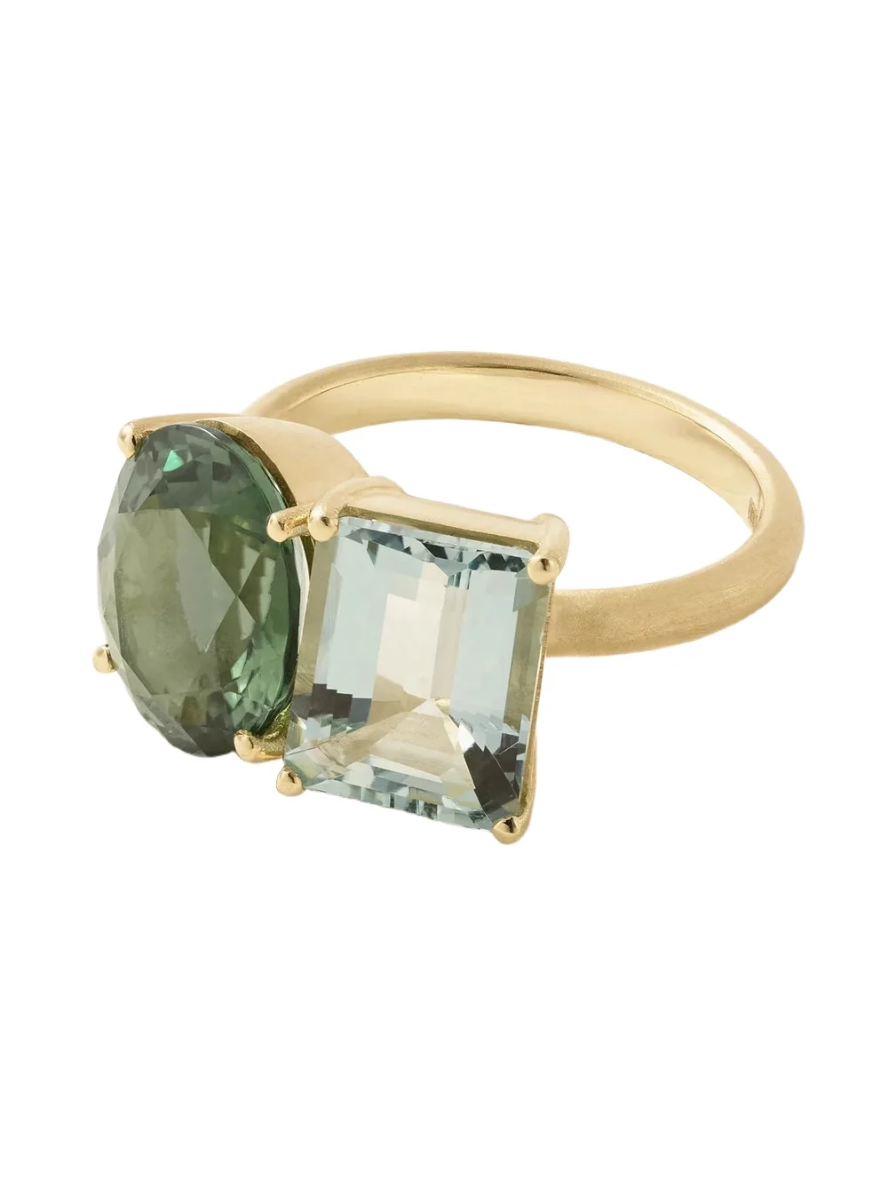 Irene Neuwirth Gemmy Gem 18-karat Gold, Tourmaline And Aquamarine Ring - Green