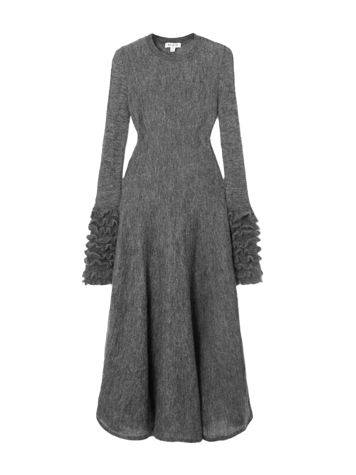 Ruffled Mohair-blend Midi Dress