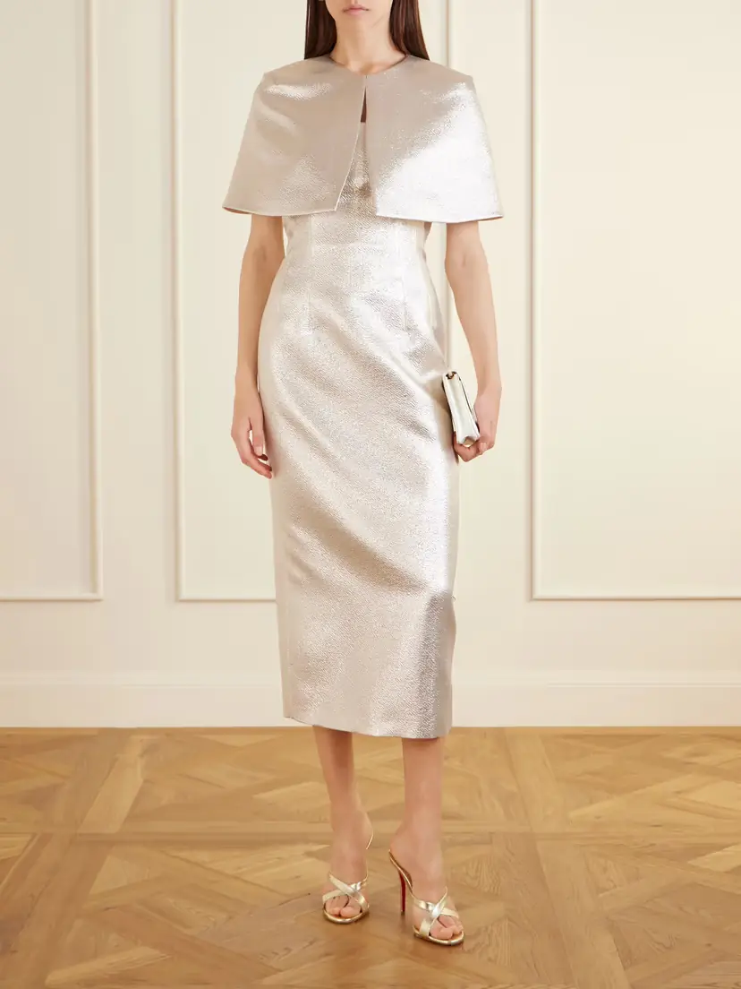 Emilia Wickstead Domie Cropped Cloqué Cape | Thumbnail 2 Emilia Wickstead Domie Cropped Cloqué Cape | Thumbnail 2