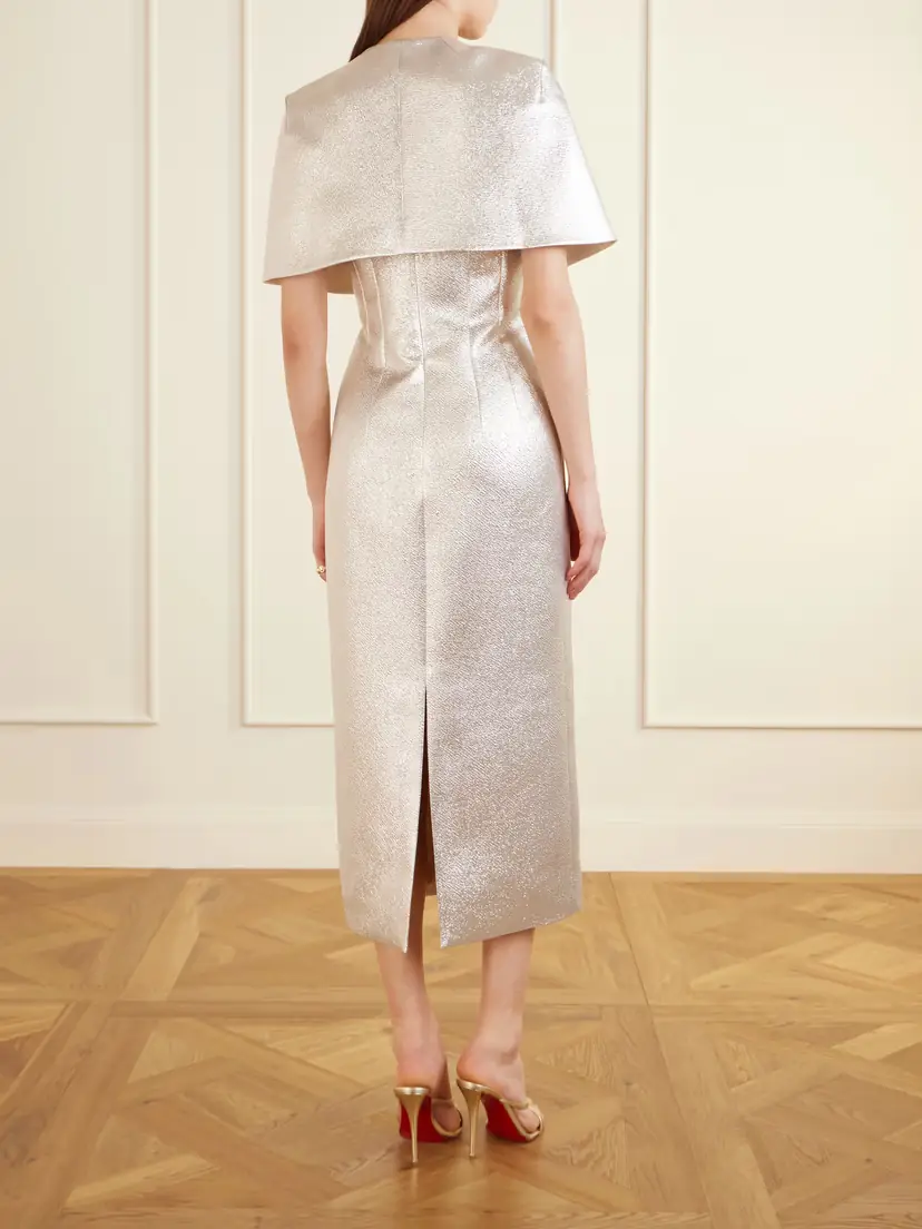 Emilia Wickstead Domie Cropped Cloqué Cape | Thumbnail 3 Emilia Wickstead Domie Cropped Cloqué Cape | Thumbnail 3