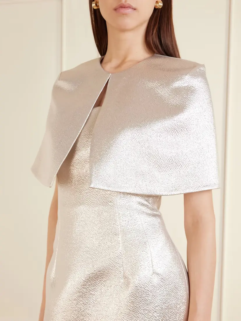 Emilia Wickstead Domie Cropped Cloqué Cape | Thumbnail 4 Emilia Wickstead Domie Cropped Cloqué Cape | Thumbnail 4