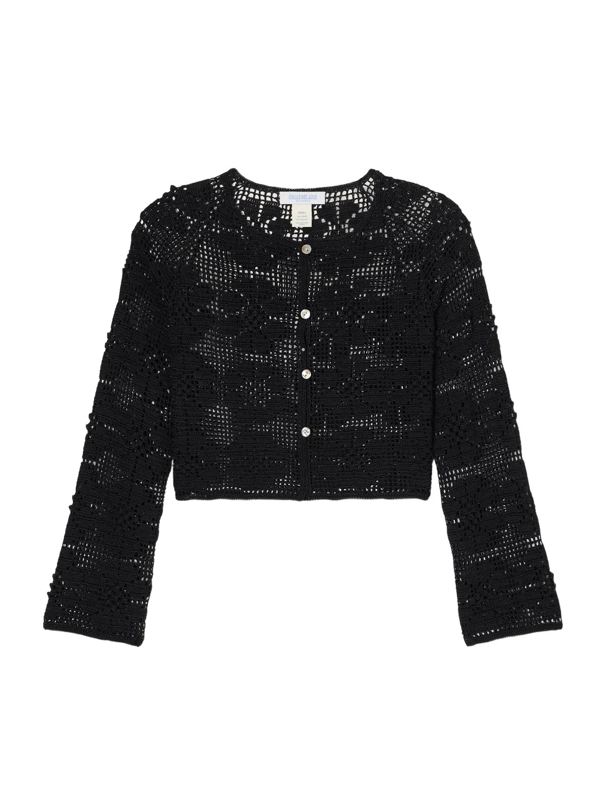 Calle Del Mar Daisy Chain Cropped Crochet-knit Cardigan