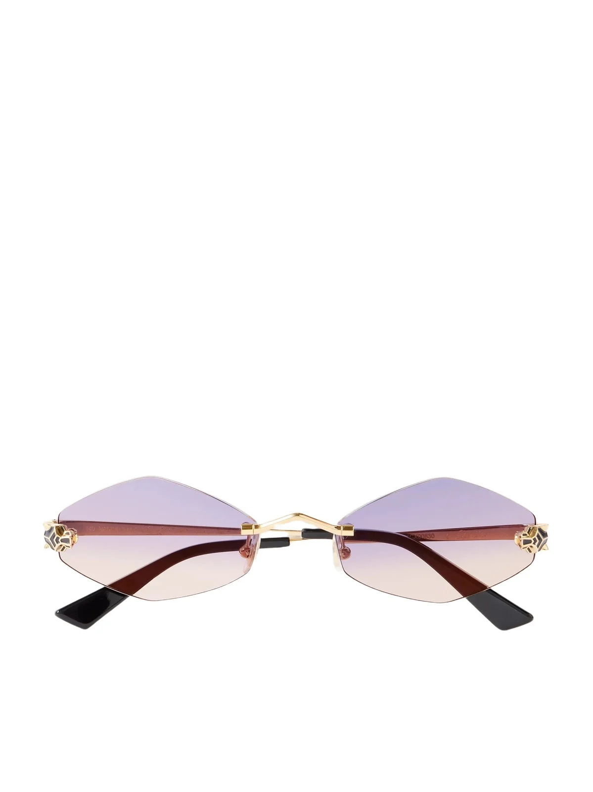Cartier Eyewear Panthère Hexagon-frame Gold-tone Sunglasses