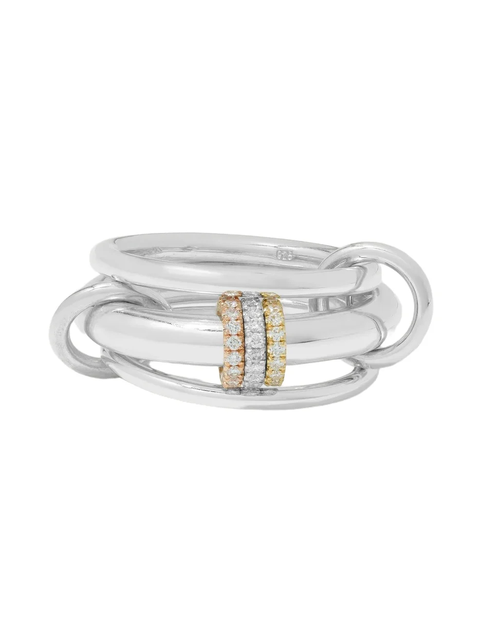 Gemini Set Of Three 18-karat White, Yellow And Rose Gold Diamond Rings Gemini Set Of Three 18-karat White, Yellow And Rose Gold Diamond Rings