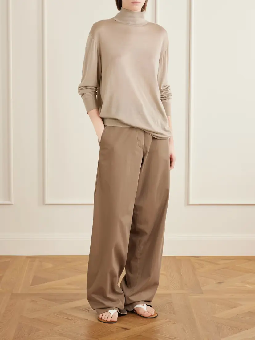 The Row Fadry Cotton And Cashmere-blend Drill Wide-leg Pants | Thumbnail 2