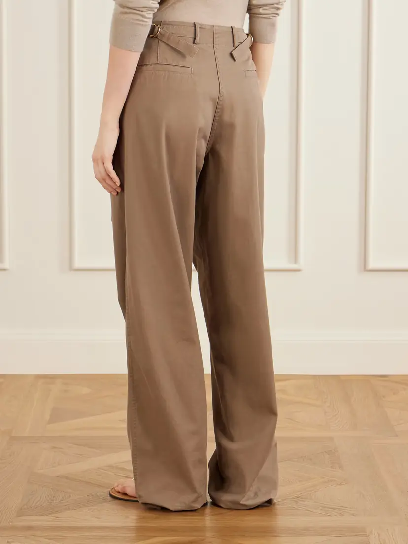 The Row Fadry Cotton And Cashmere-blend Drill Wide-leg Pants | Thumbnail 4