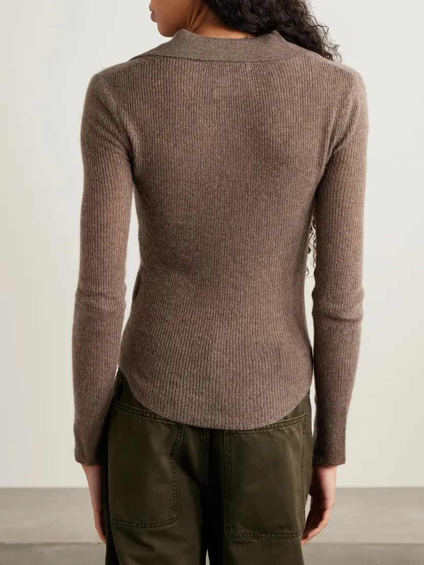 Citizens of Humanity Simone Ribbed Wool And Cashmere-blend Polo Sweater | Thumbnail 4 Citizens of Humanity Simone Ribbed Wool And Cashmere-blend Polo Sweater | Thumbnail 4