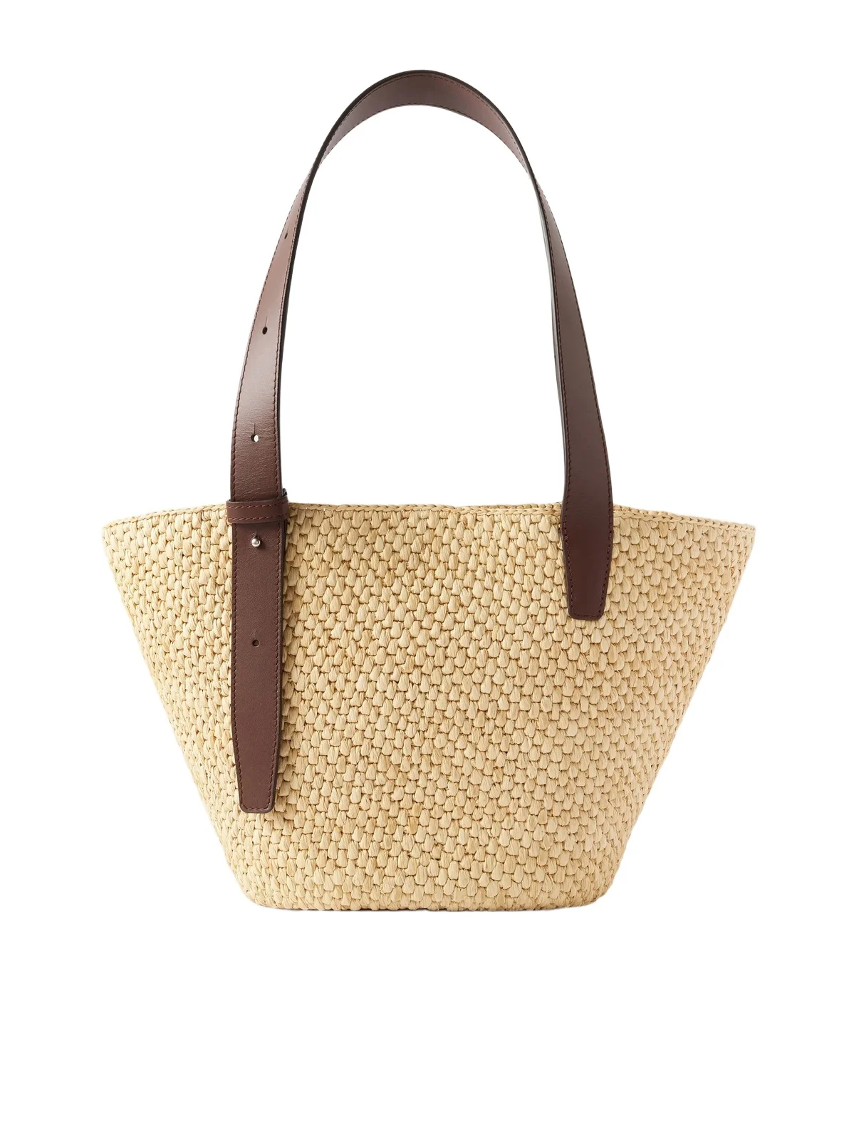 The Bianca Small Leather-trimmed Raffia Tote The Bianca Small Leather-trimmed Raffia Tote
