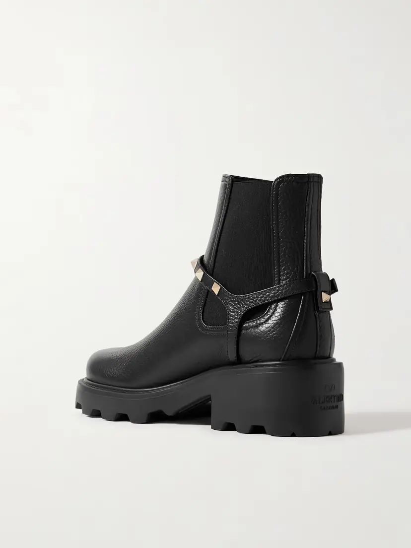 Valentino Garavani Beatle Rockstud 55 Leather Chelsea Boots | Thumbnail 2