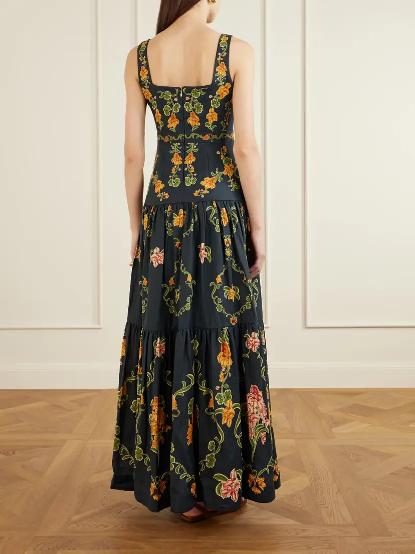 Agua by Agua Bendita Abeja Floral-print Linen Maxi Dress | Thumbnail 4 Agua by Agua Bendita Abeja Floral-print Linen Maxi Dress | Thumbnail 4