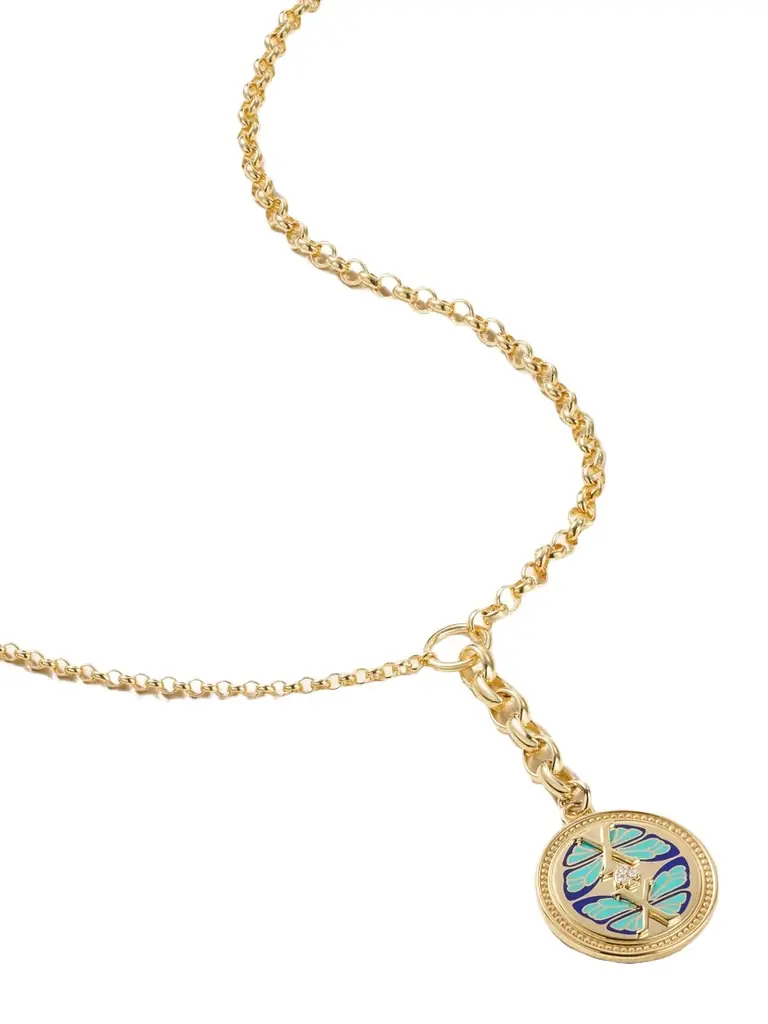 Foundrae Reverie Medium Mixed Belcher Extension 18-karat Gold And Ceramic Diamond Necklace | Image 1 Foundrae Reverie Medium Mixed Belcher Extension 18-karat Gold And Ceramic Diamond Necklace | Image 1
