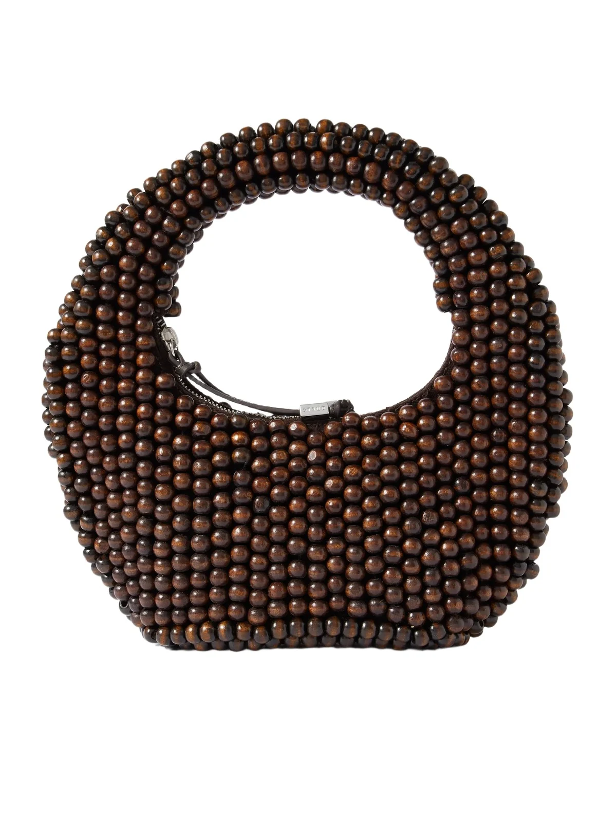 Reef Leather-trimmed Beaded Wood Top-handle Bag Reef Leather-trimmed Beaded Wood Top-handle Bag