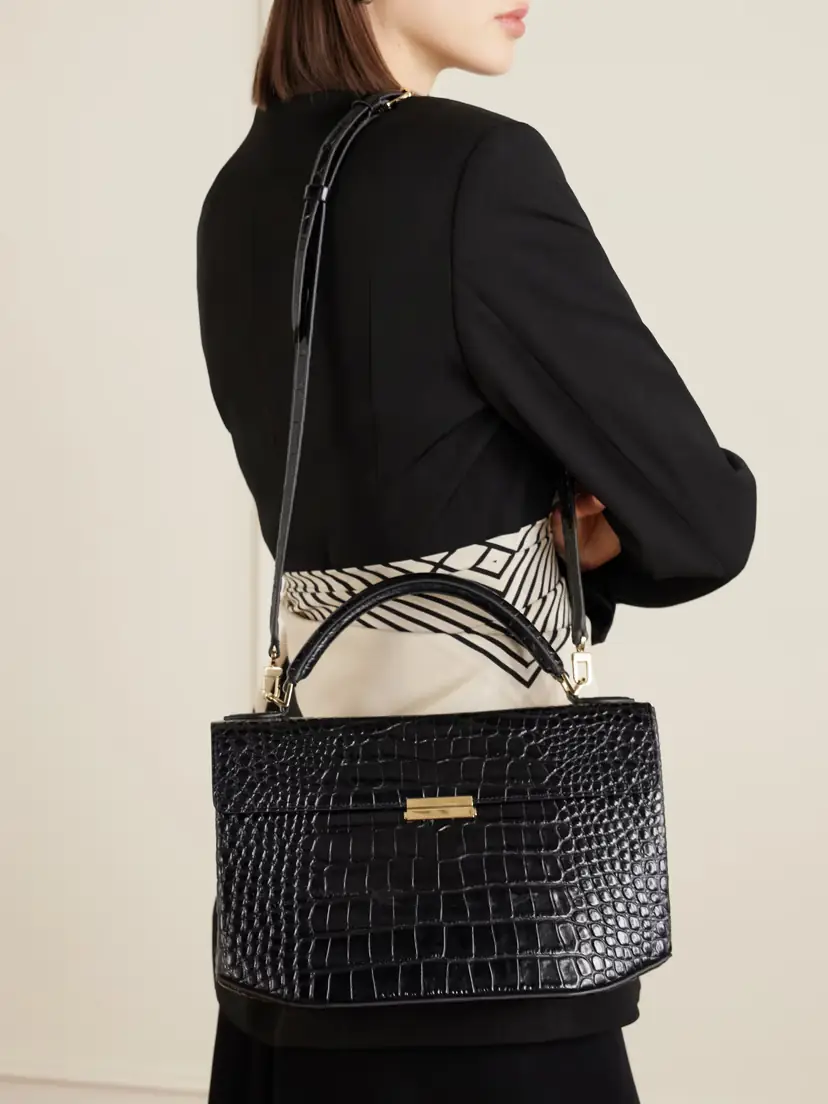 TOTEME Clip Croc-effect Leather Shoulder Bag | Thumbnail 2