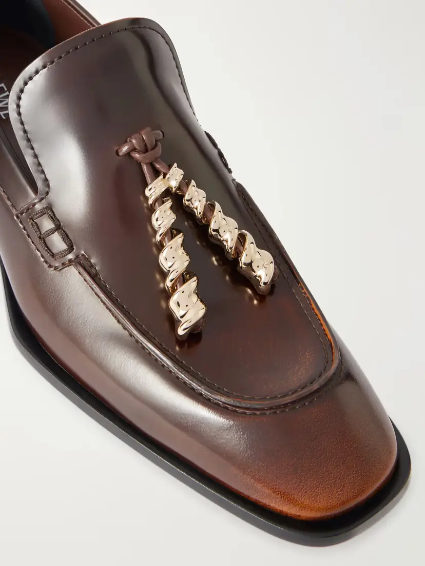 Loewe Embellished Leather Loafers | Thumbnail 5