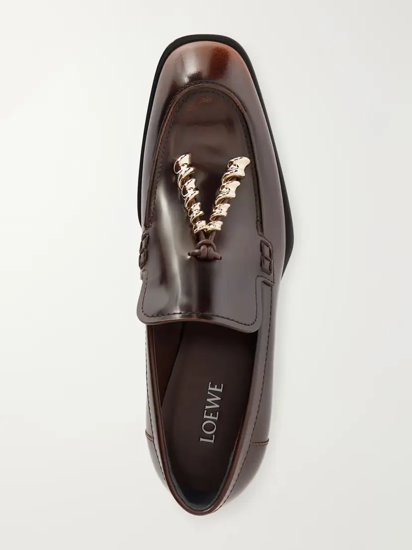 Loewe Embellished Leather Loafers | Thumbnail 6