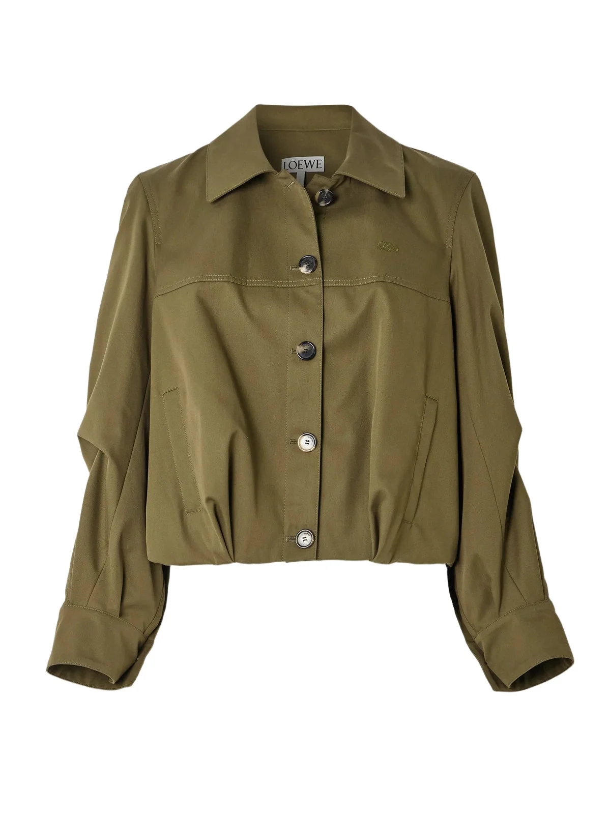 Loewe Embroidered Cotton And Silk-blend Jacket - Green
