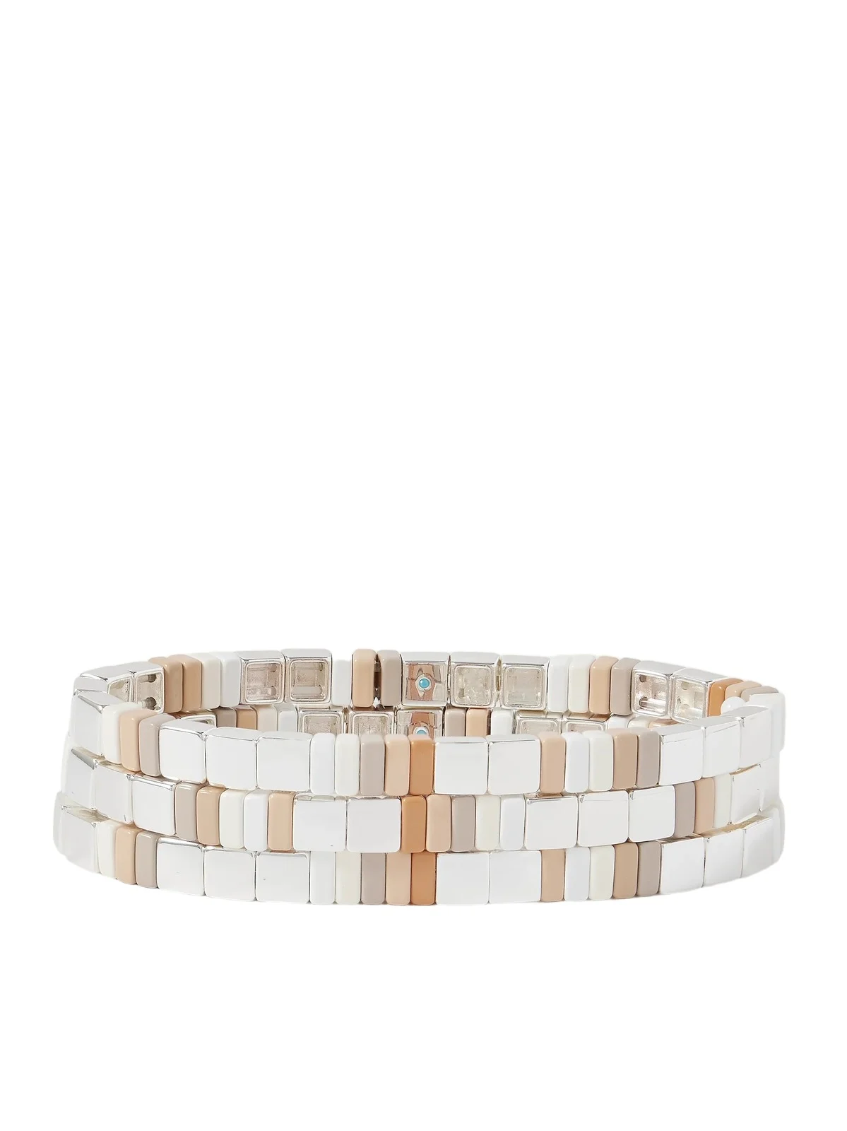 The Quiet Time Set Of Three Silver-tone Enamel Bracelets The Quiet Time Set Of Three Silver-tone Enamel Bracelets