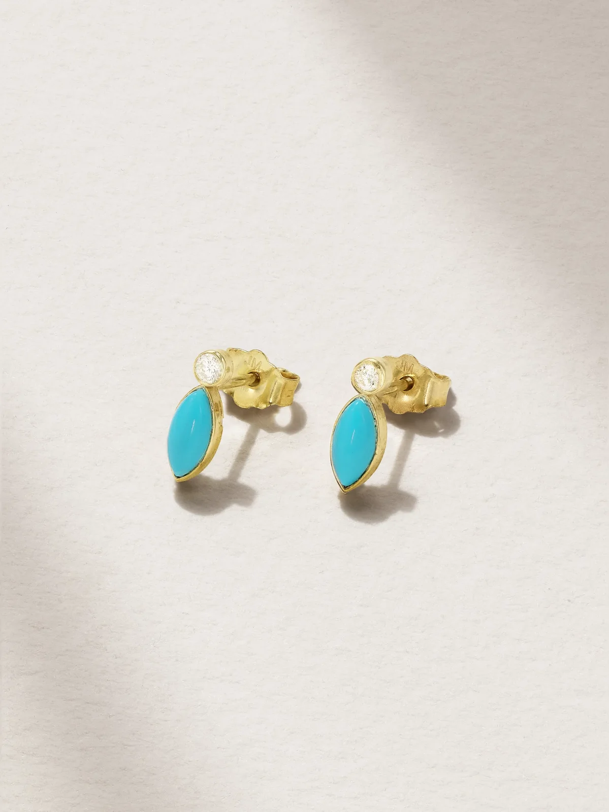 18-karat Gold, Turquoise And Diamond Earrings 18-karat Gold, Turquoise And Diamond Earrings